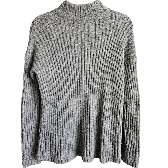 Abercrombie & Fitch Womens Sweater XS Mock Neck Cable Knit Gray - Picture 4 of 10